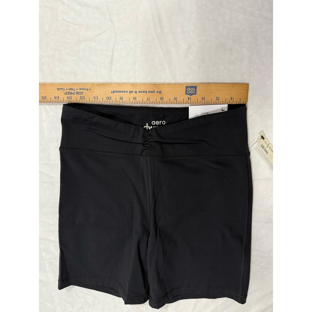 NWT Aero Aeropostale Athletic Bike Biker Shorts Black Downtime Airsculpt Large